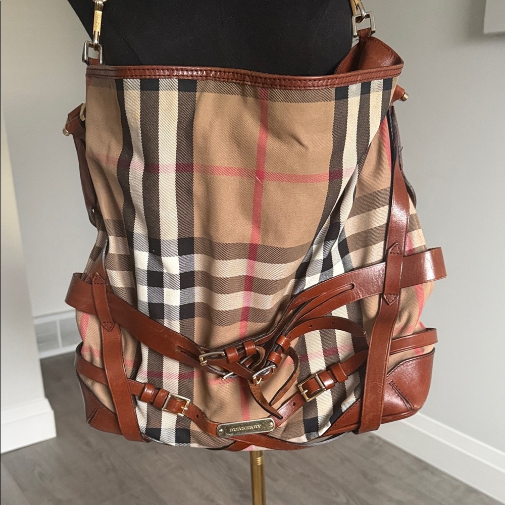 Burberry Brown and Tan Checkered Bag